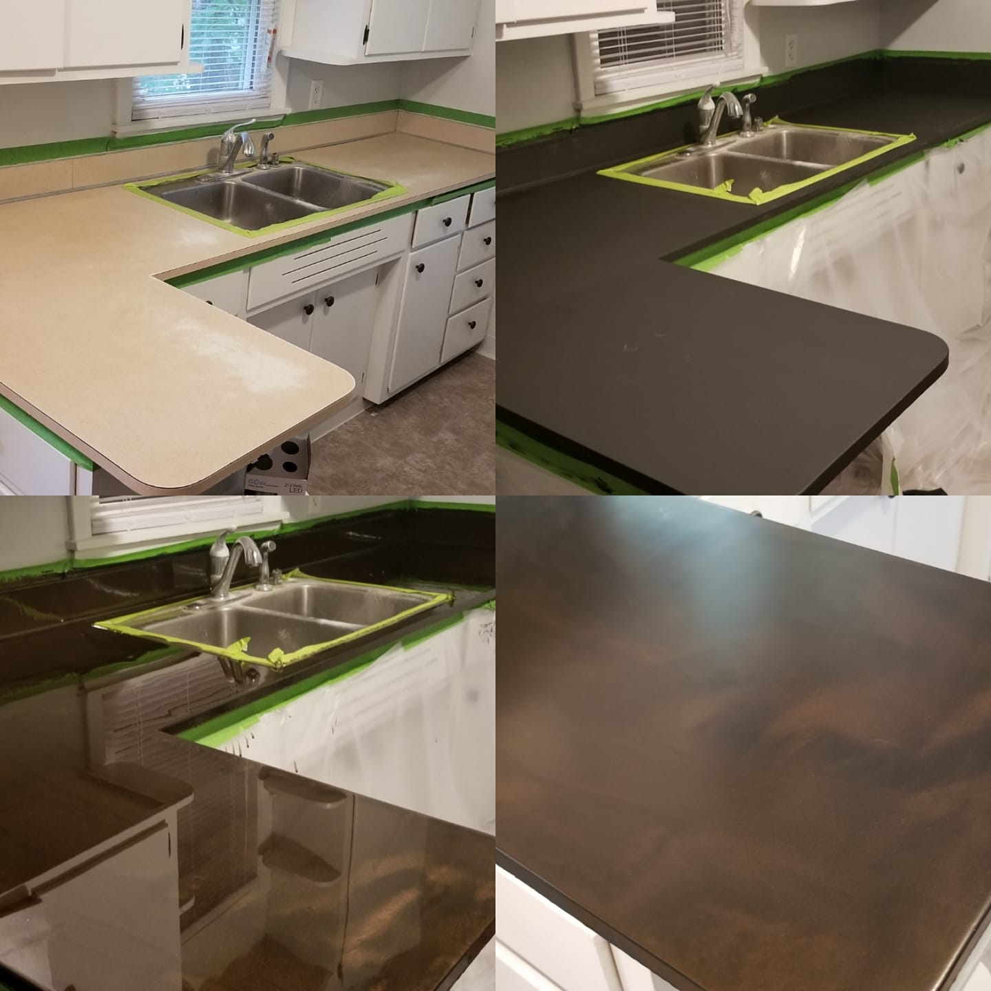 Epoxy countertop before and after