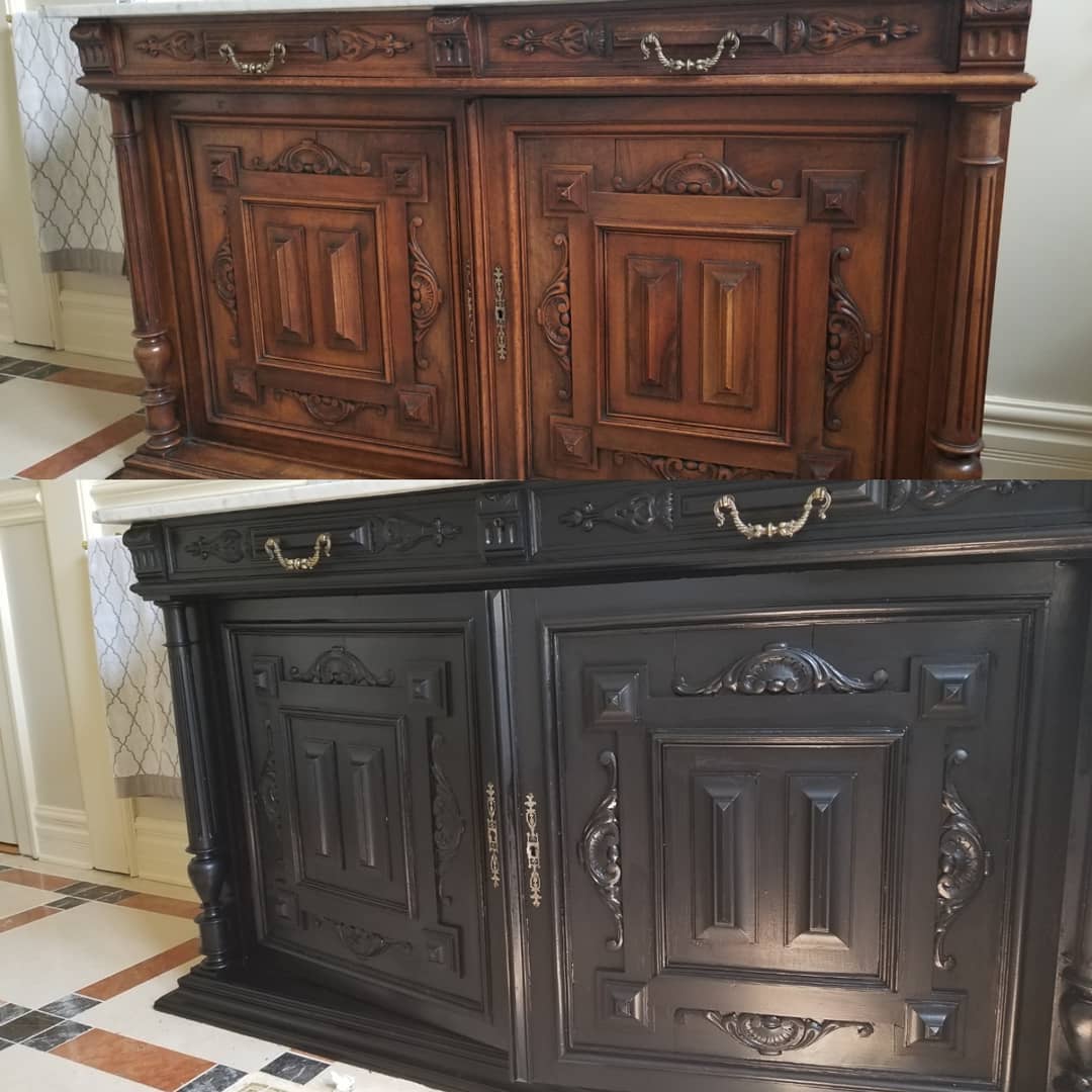Vanity painting before and after